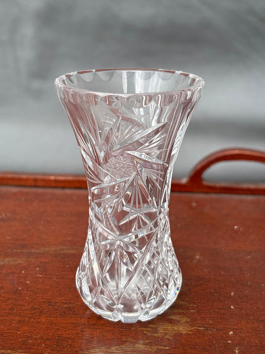 SMALL PAIR OF CRYSTAL VASES