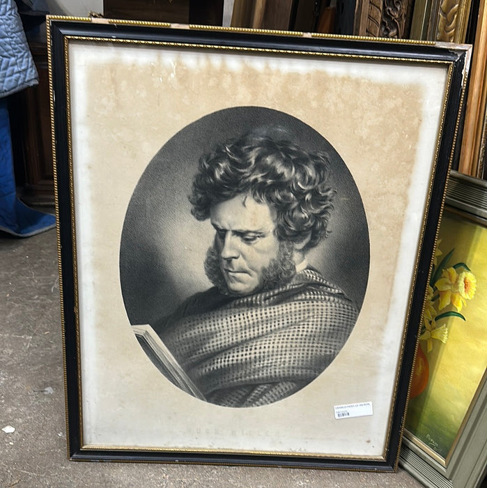 FRAMED PRINT OF A MAN IN OVAL MATT