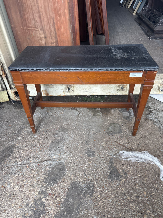 WOOD PIANO AND BENCH
