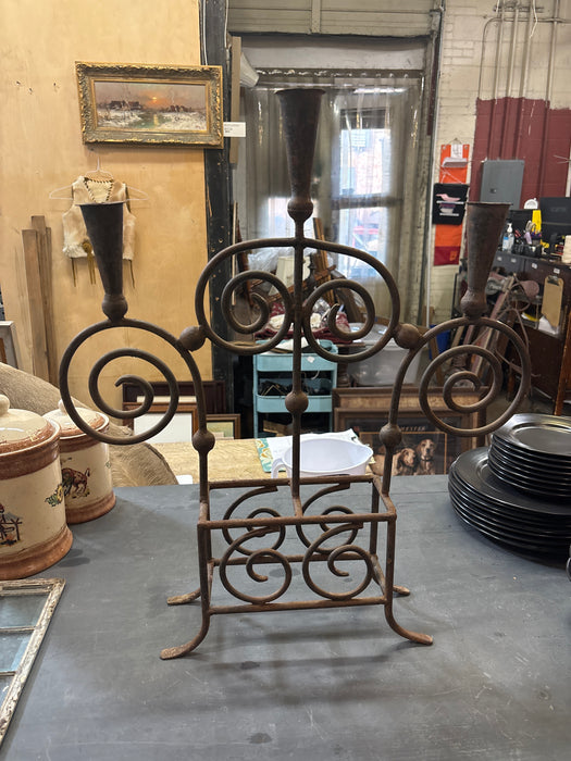 3 LIGHT IRON CANDLEABRA