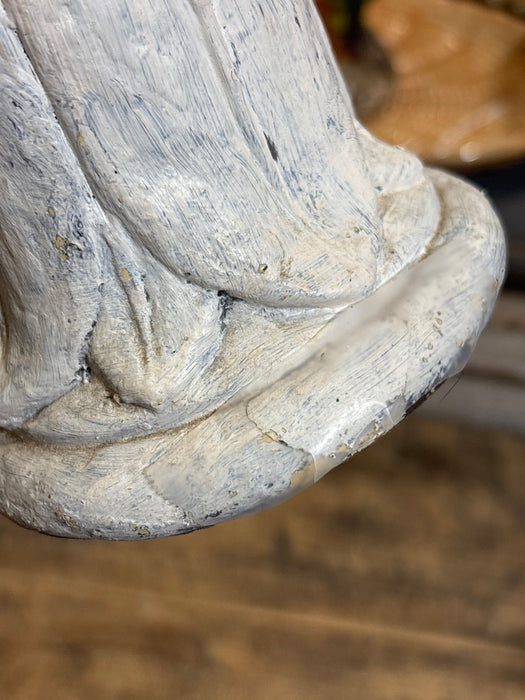 LADY HOLDING BIRD ON STAND - AS FOUND