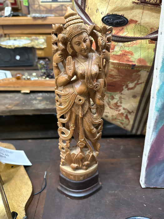 PIERCE CARVED TALL INDIAN DEITY