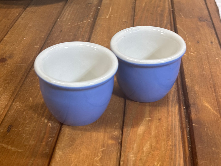 PAIR OF SMALL BLUE HALL CUSTARD/EGG CUPS