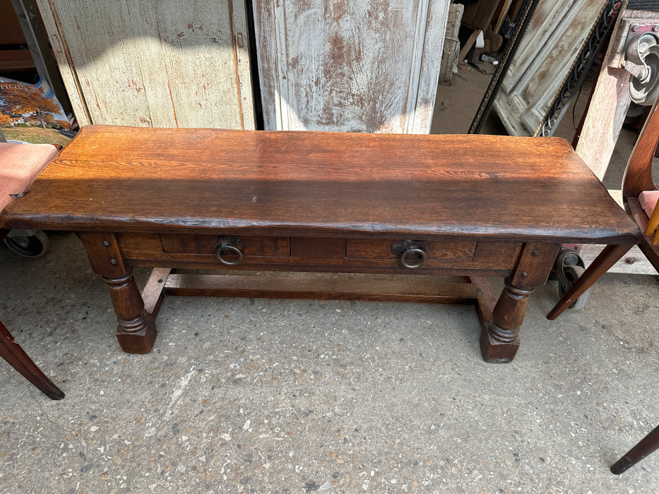RUSTIC OAK BENCH OR COFFEE TABLE