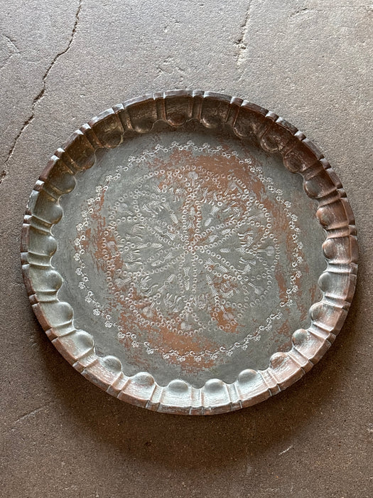 SCALLOPED COPPER TRAY