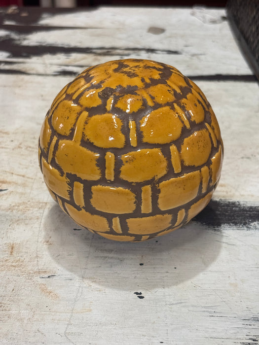 LARGE ORANGE BRICK SPHERE BALL