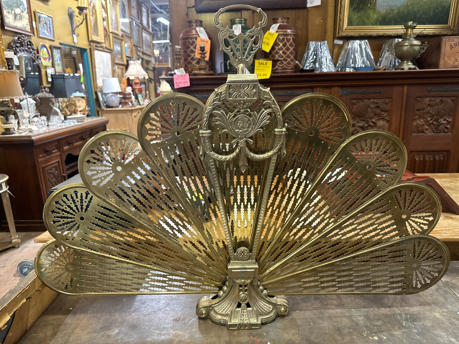 BRASS FAN FIRE SCREEN