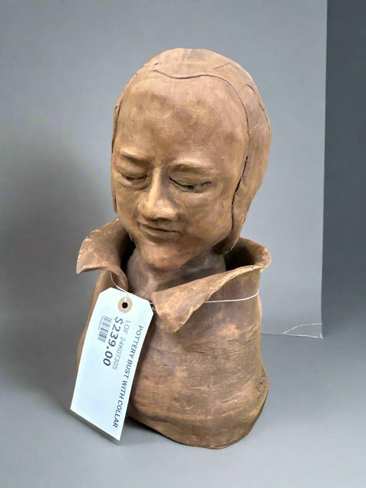 POTTERY BUST WITH COLLAR