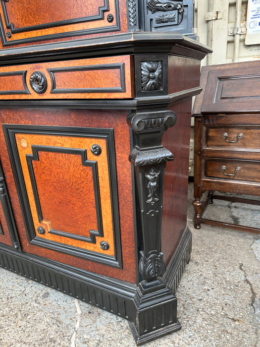 1860S BURLED AND EBONIZED SIDEBOARD  WITH ROSEWOOD TRIM