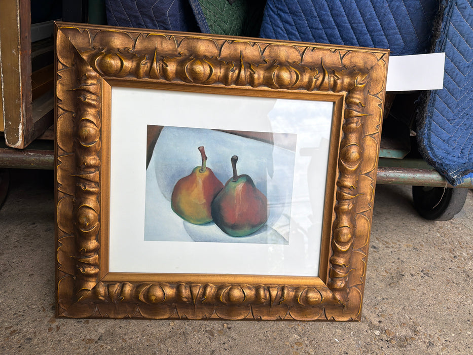 NICELY FRAMED PEARS STILL LIFE ART