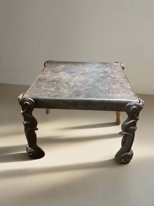 SMALL SQUARE METAL STOOL