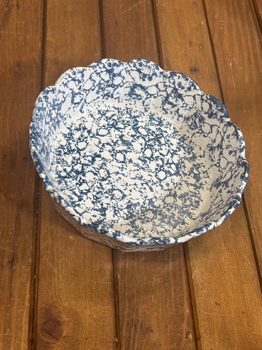 BLUE AND WHITE SPLATTER WARE BOWL