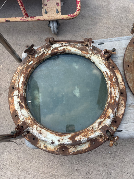 ANTIQUE CAST IRON SHIP PORT HOLES 1 EACH OF 2