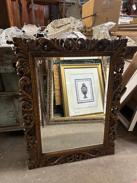 PIERCE CARVED WALNUT MIRROR