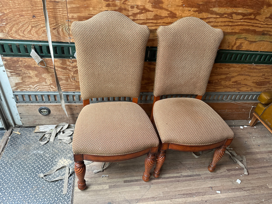 PAIR OF UPHOLSTERED DINING CHAIRS