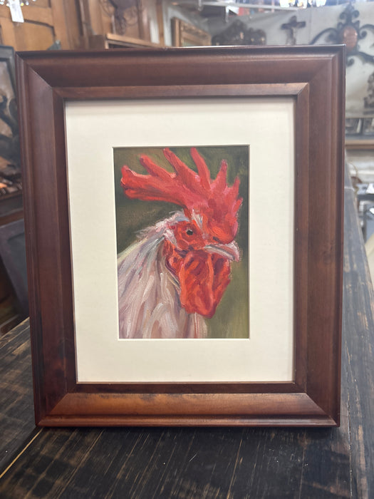 "RULER OF THE ROOST" OIL PAINTING ON BOARD