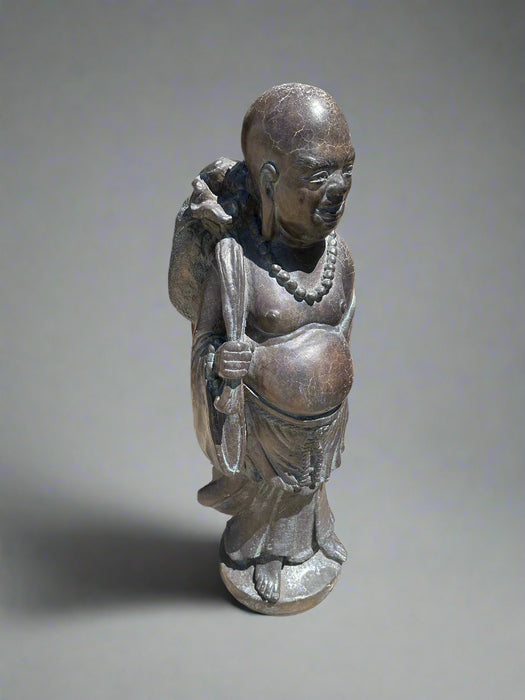 CONCRETE CHINESE BUDDHA WITH BRONZE FINISH