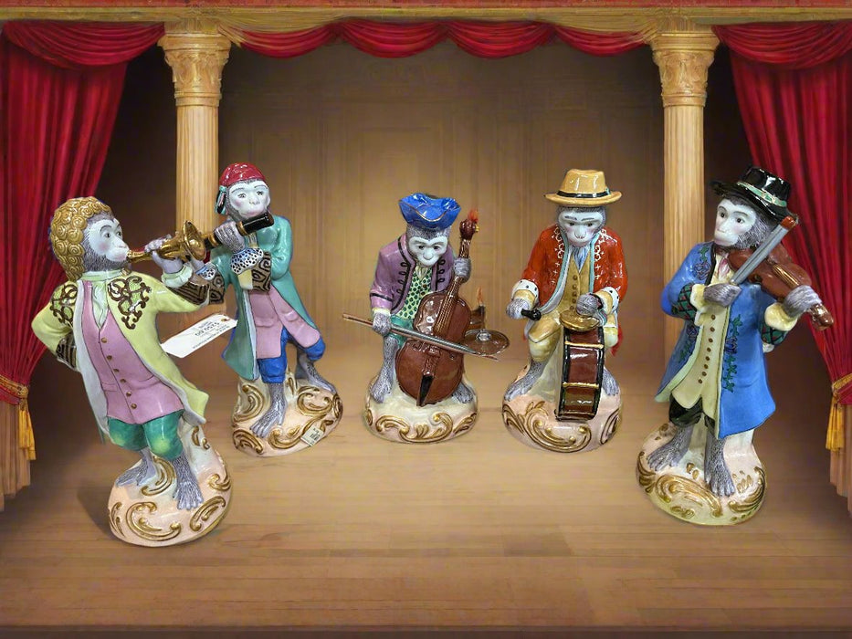 SET OF 5 MONKEY MUSICIAN FIGURES