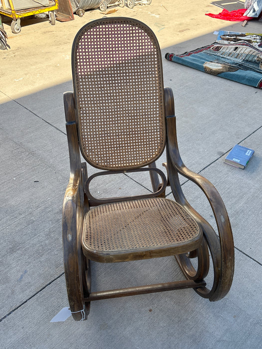 AS FOUND BENTWOOD CANED ROCKER