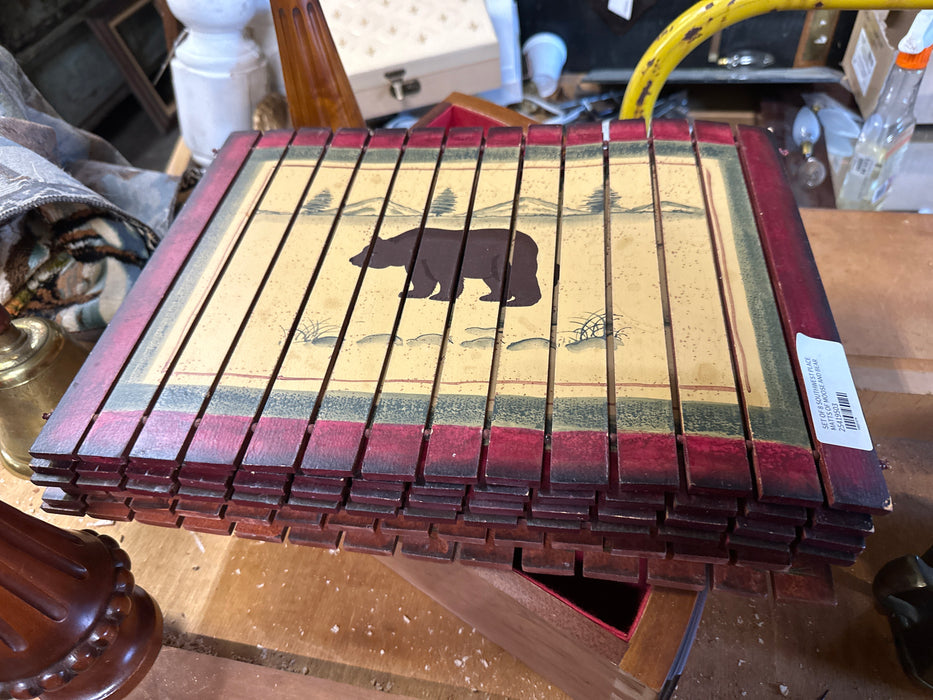 SET OF 8 SOUTHWEST PLACE MATTS OF MOOSE AND BEAR