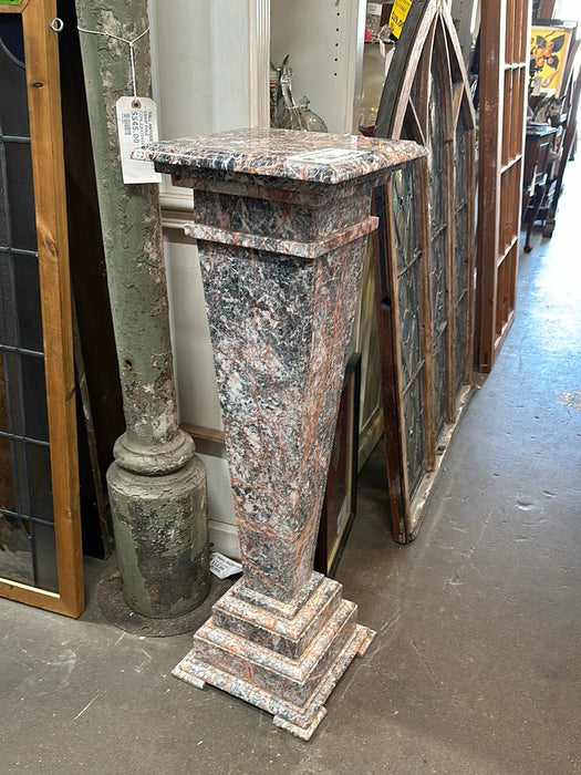 VEINED MARBLE PEDESTAL AS FOUND