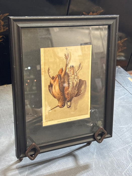 SMALL FRAMED MORT BIRD PRINT - WOODCOCK AND QUAIL