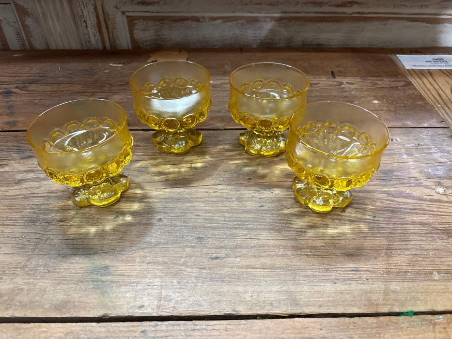 SET OF 4 YELLOW MADEIRA SHERBET GLASSES