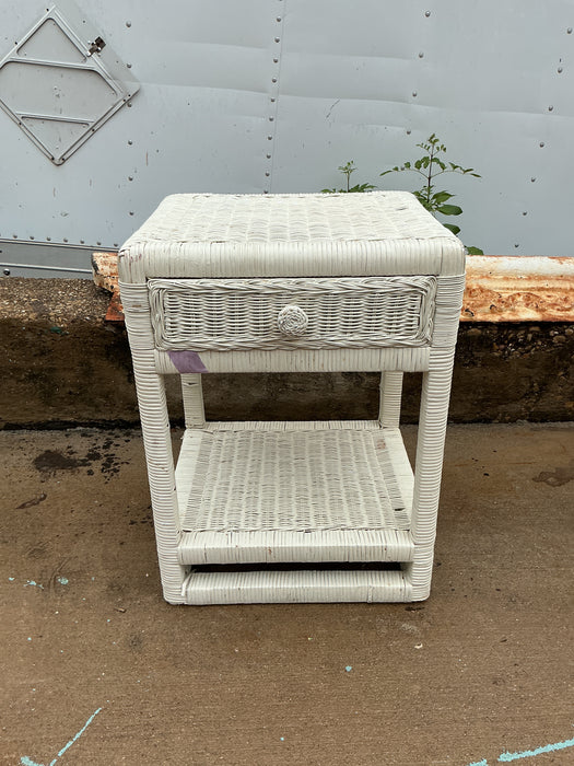 SMALL WICKER STAND WITH DRAWER