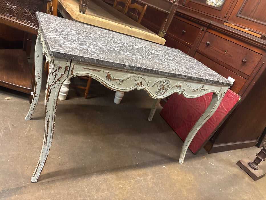 PAINTED LOUIS XV MARBLE TOP OCCASIONAL TABLE