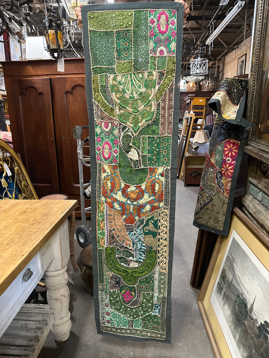 LARGE GREEN TEXTILE WITH MIRRORS