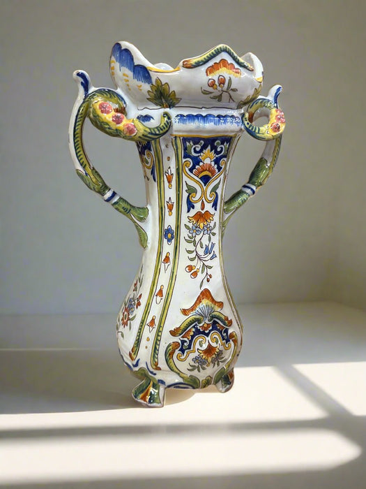 POLYCHROME VASE SIGNED ROUEM FAINCE
