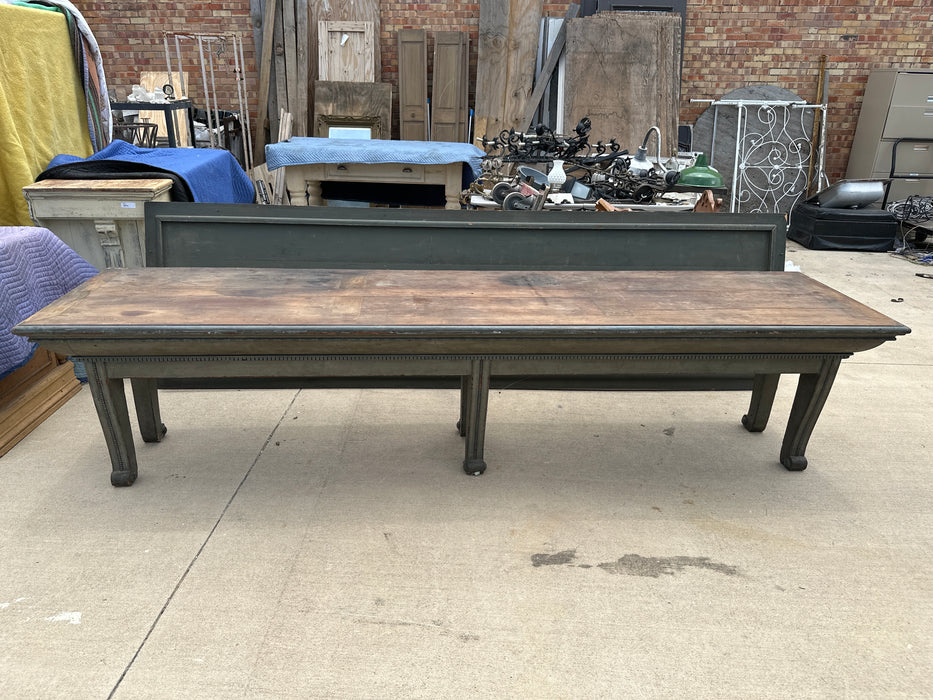 LONG LOW PAINTED MERCANTILE TABLE WITH DETACHABLE TOP