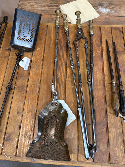 SET OF 4 GILT FIRE TOOLS