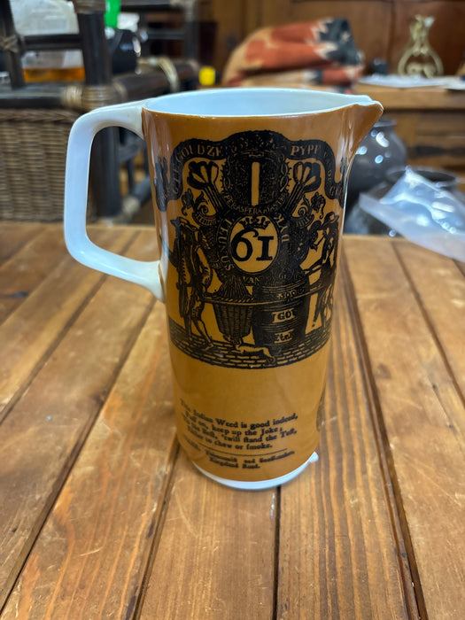 3 PIECE BROWN PITCHER, CREAMER, SUGAR SET