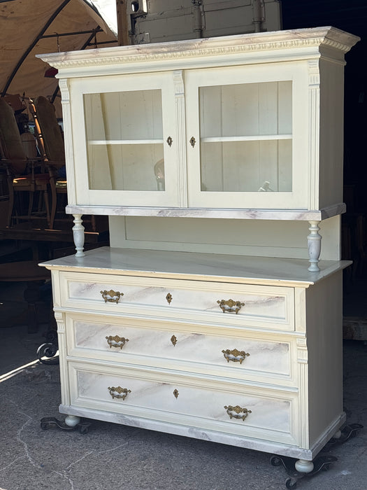 LARGE WHITE PAINTED CABINET ON CHEST