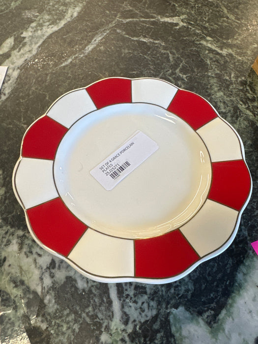 SET OF 4 GRACE PORCELAIN PLATES
