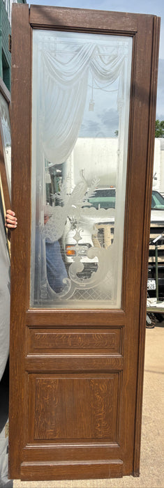 SET OF 3 ETCHED PEACOCK DOORS