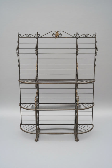 CAST IRON AND BRASS BLACK BAKERS RACK