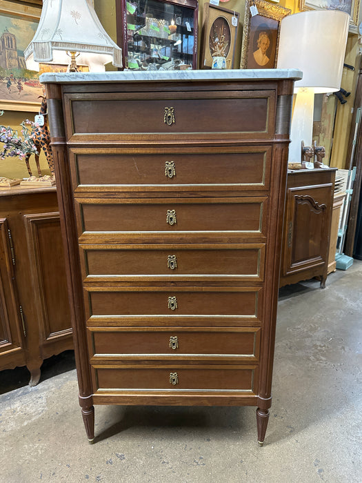 LOUIS XVI WHITE MARBLE TOP SEMANIER