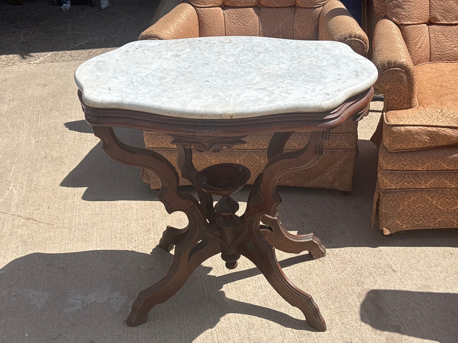 VICTORIAN MARBLE TOP TABLE - AS FOUND