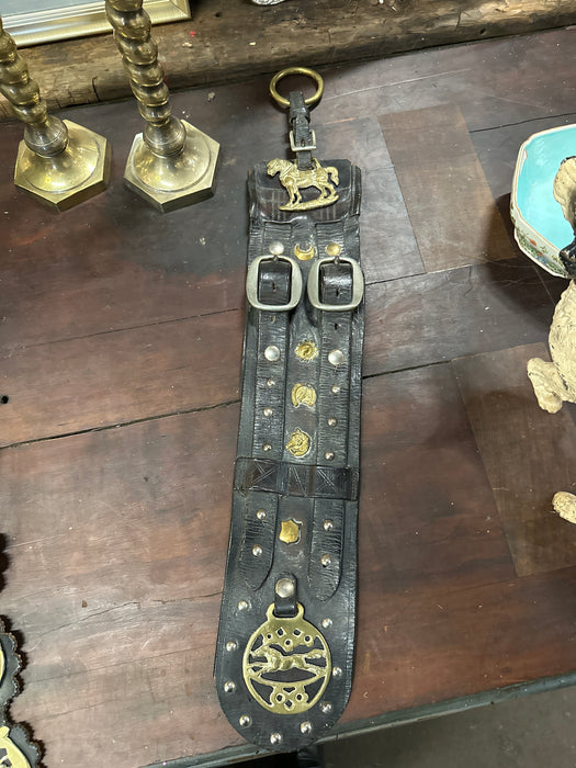SINGLE LEATHER BRIDLE WITH BRASS EPAULETS