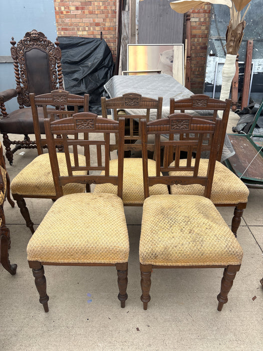 SET OF 5 EDWARDIAN CHAIRS - AS FOUND