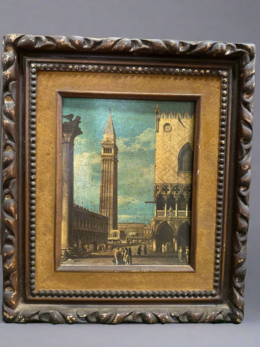 SMALL OIL PRINT OF PIAZZA SAN MARCO VENEZIA ITALIA