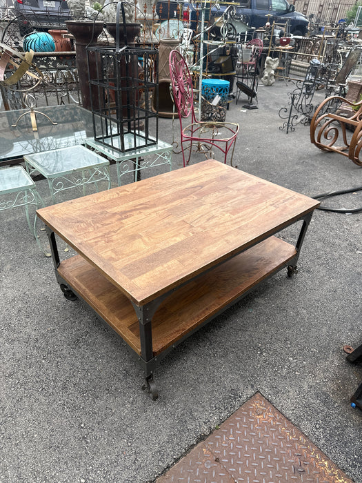 INDUSTRIAL COFFEE TABLE STEEL AND WOOD