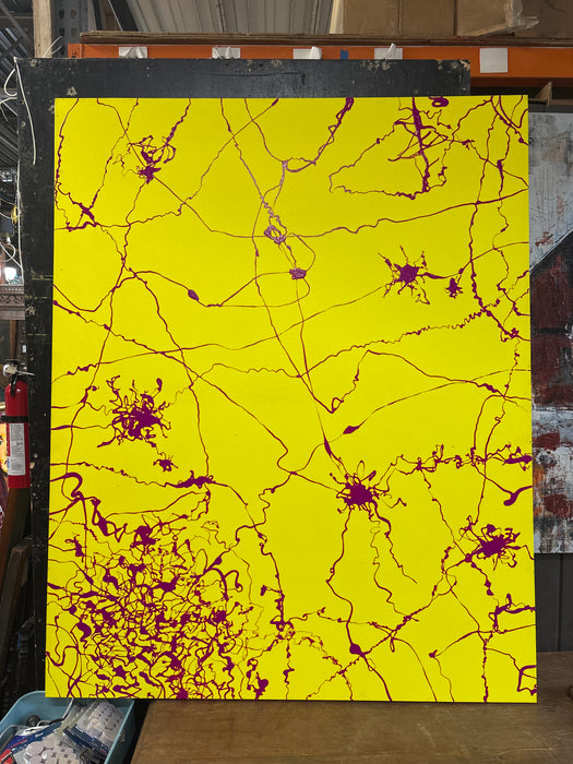 PINK AND YELLOW NERVOUS SYSTEM PAINTING - BY DAVE NAVARRO AND PADHIA