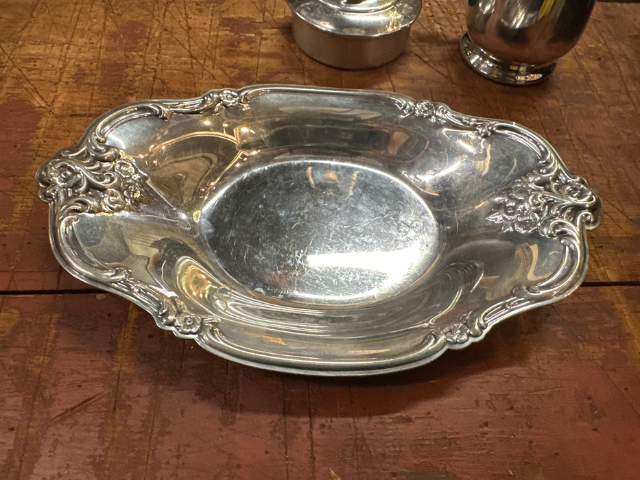 SMALL ORNATE SILVER PLATE TRAY