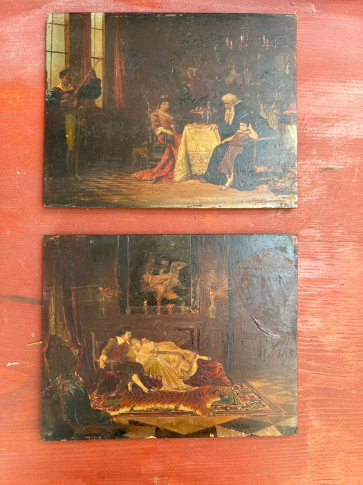 PAIR OF SPANISH LITHOGRAPHS ON BOARD