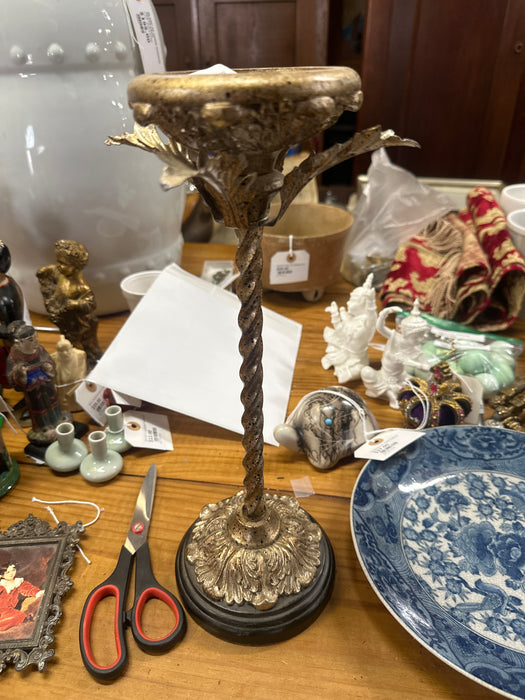 SILVER AND BLACK CANDLE STAND