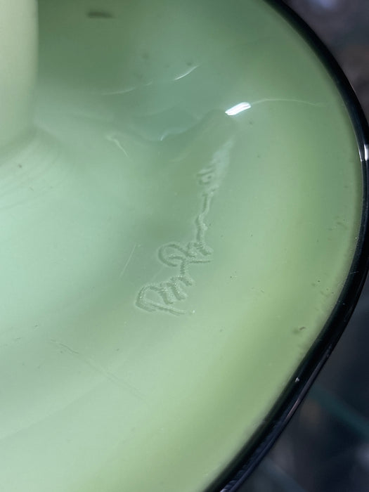 HAND BLOWN GREEN GREEN GLASS LADY'S HAT - SIGNED BRIAN BRENNO