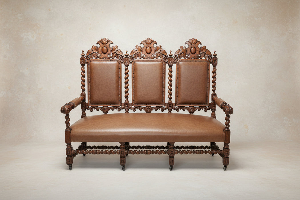OAK BARLEY TWIST SETTEE
